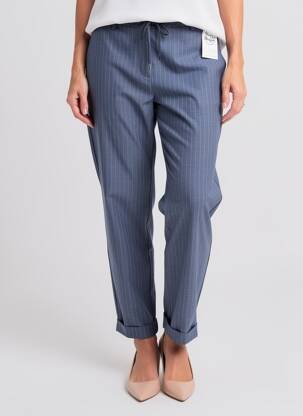 Pantalon chino țesătură poplin mărime normală albastru EVA KAYAN femeie