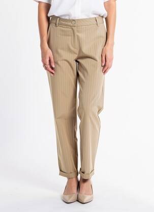 Pantalon chino închidere cu fermoar sub clapetă cu nasturi mărime normală maro EVA KAYAN femeie