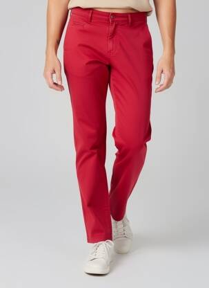Pantalon chino țesătură poplin mărime normală roșu BRUNO SAINT HILAIRE femeie