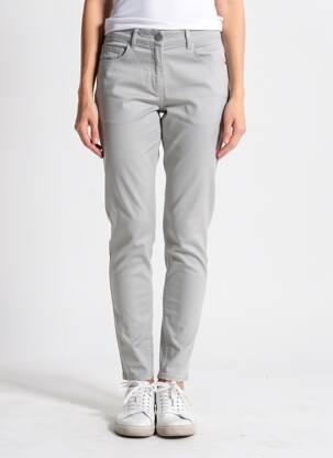 Pantalon slim țesătură poplin mărime normală gri EMPORIO ARMANI femeie