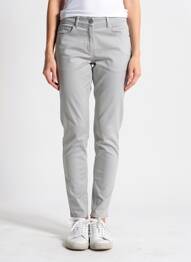 Pantalon slim țesătură poplin mărime normală gri EMPORIO ARMANI femeie