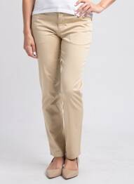 Pantalon slim țesătură poplin mărime normală bej TRUSSARDI JEANS femeie