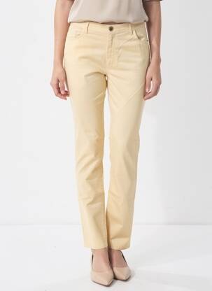 Pantalon slim țesătură poplin mărime normală galben TRUSSARDI JEANS femeie