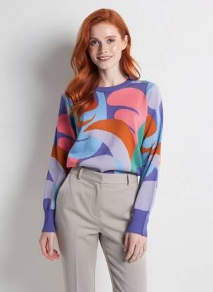 Pulover elasticitate mâneci lungi violet DANEFAE femeie