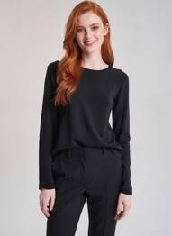 Pulover elasticitate mâneci lungi negru MY BASICS femeie