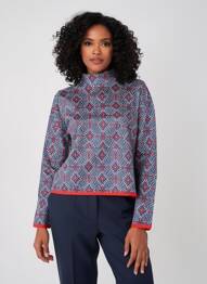 Pulover croială cambrată mâneci lungi albastru BLUTSGESCHWISTER femme