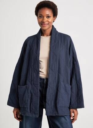 Jachete kimono mâneci lungi albastru închis DANEFAE femeie