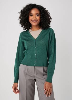 Vestă cu mâneci lungi strânsă pe partea de jos verde KING LOUIE femeie