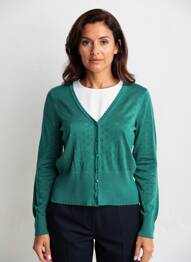 Vestă cu mâneci lungi strânsă pe partea de jos verde închis KING LOUIE femme