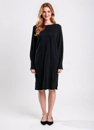 Rochie pulover croială dreaptă mâneci lungi negru SURKANA femeie