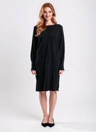 Rochie pulover croială dreaptă mâneci lungi negru SURKANA femme