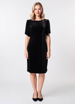 Rochie midi mâneci scurte mâneci scurte negru LA PETITE ETOILE femeie