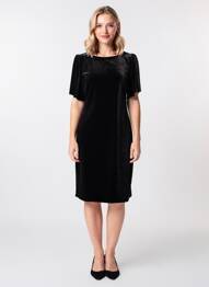 Rochie midi mâneci scurte mâneci scurte negru LA PETITE ETOILE femme
