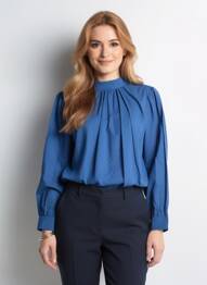 Bluză mâneci lungi mâneci lungi albastru EMILYANDFIN femme