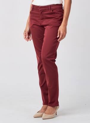 Pantalon slim țesătură poplin mărime normală roșu KANOPE femeie