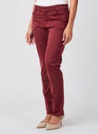 Pantalon slim țesătură poplin mărime normală roșu KANOPE femme