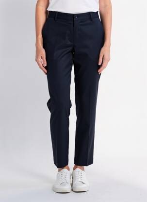 Pantalon chino țesătură poplin mărime normală albastru KANOPE femeie