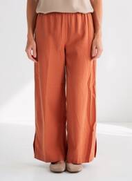 Pantalon drept țesătură poplin mărime normală portocaliu KANOPE femme