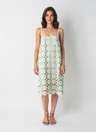 Rochie midi bretele subțiri verde SALSA femeie