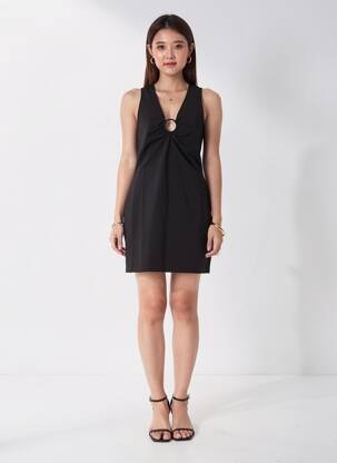 Rochie scurtă fără mâneci fără mâneci negru SCHOOL RAG femeie