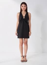 Rochie scurtă fără mâneci fără mâneci negru SCHOOL RAG femeie