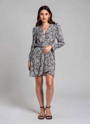 Rochie scurtă mâneci lungi mâneci lungi negru SCHOOL RAG femeie
