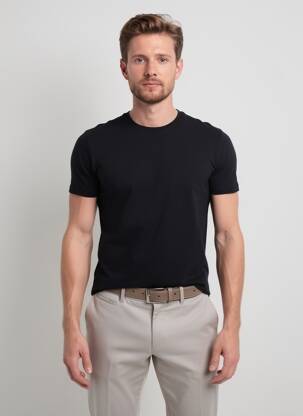 Tricou elasticitate mâneci scurte negru EMINENCE bărbat