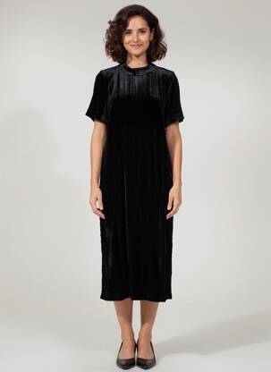 Rochie pulover elasticitate mâneci scurte negru COMPTOIR DES COTONNIERS femeie