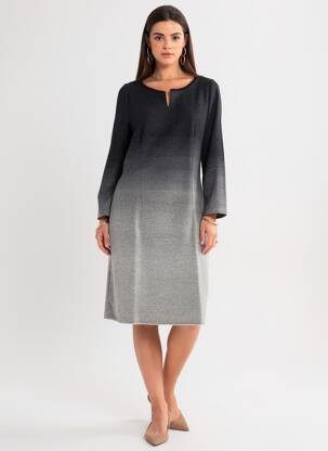 Rochie midi mâneci 3/4 mâneci 3/4 gri D.SPORT femeie