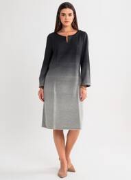 Rochie midi mâneci 3/4 mâneci 3/4 gri D.SPORT femeie
