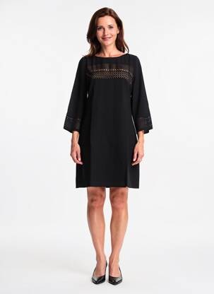 Rochie scurtă mâneci 3/4 mâneci 3/4 negru DEVERNOIS femeie