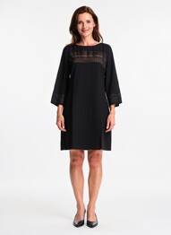 Rochie scurtă mâneci 3/4 mâneci 3/4 negru DEVERNOIS femeie
