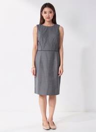 Rochie midi fără mâneci fără mâneci gri BROOKS BROTHERS femeie