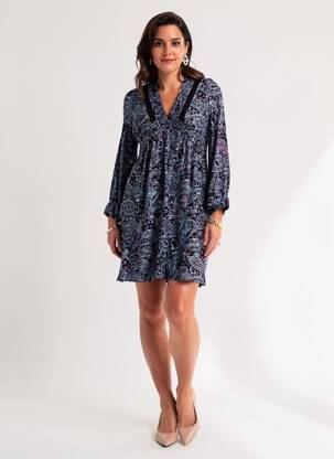 Rochie scurtă mâneci lungi mâneci lungi negru LA FEE MARABOUTEE femeie