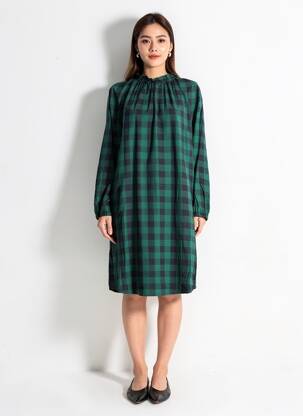 Rochie midi mâneci lungi mâneci lungi verde COMPTOIR DES COTONNIERS femeie