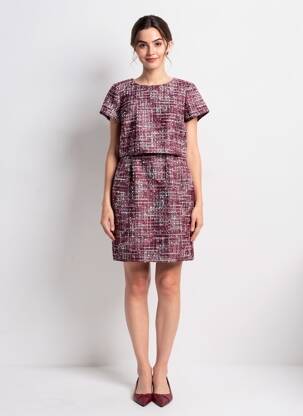 Rochie scurtă închidere cu fermoar la spate mâneci scurte roșu BROOKS BROTHERS femeie