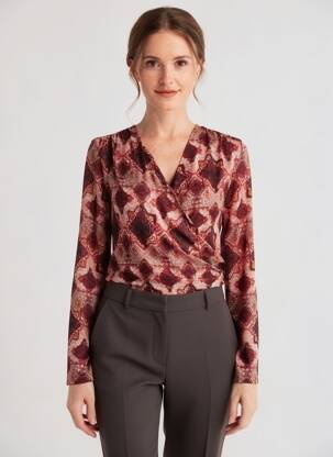 Tricou mâneci lungi mâneci lungi portocalie LA FEE MARABOUTEE femeie