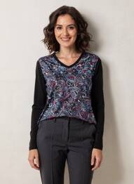 Tricou mâneci lungi mâneci lungi negru LA FEE MARABOUTEE femeie