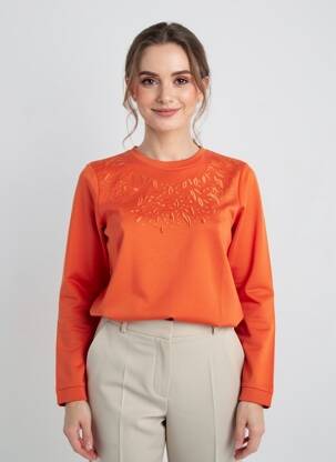 Hanorac broderie mâneci lungi portocaliu DAMART femeie