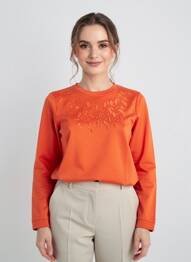Hanorac broderie mâneci lungi portocaliu DAMART femeie