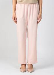 Pantalon drept talie elastică mărime normală roz DEVERNOIS femeie