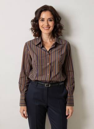 Cămașă croială cambrată mâneci lungi albastru COTON DOUX femeie