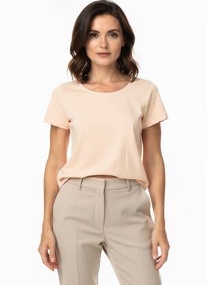 Tricou elasticitate mâneci scurte culoare piersică IMPETUS femeie