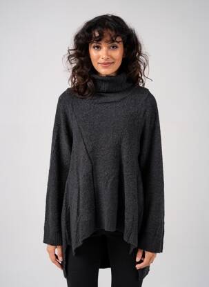 Pulover tunică mâneci lungi mâneci lungi negru RHUM RAISIN femeie