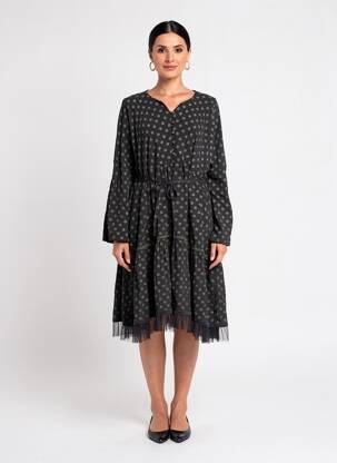 Rochie midi mâneci lungi mâneci lungi negru RHUM RAISIN femeie