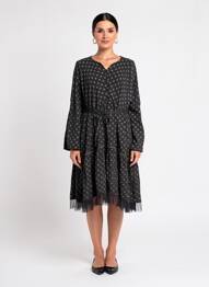 Rochie midi mâneci lungi mâneci lungi negru RHUM RAISIN femeie