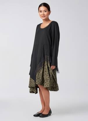 Rochie midi mâneci lungi mâneci lungi negru RHUM RAISIN femeie