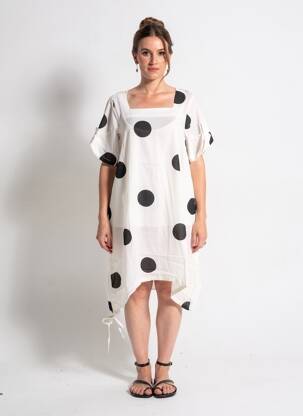 Rochie midi mâneci scurte mâneci scurte alb RHUM RAISIN femeie