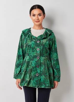 Palton scurt închidere cu nasturi pe față fără glugă verde RHUM RAISIN femeie