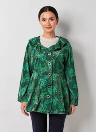 Palton scurt închidere cu nasturi pe față fără glugă verde RHUM RAISIN femeie